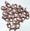 20 12mm Antique Copper Lobster Claw Clasps